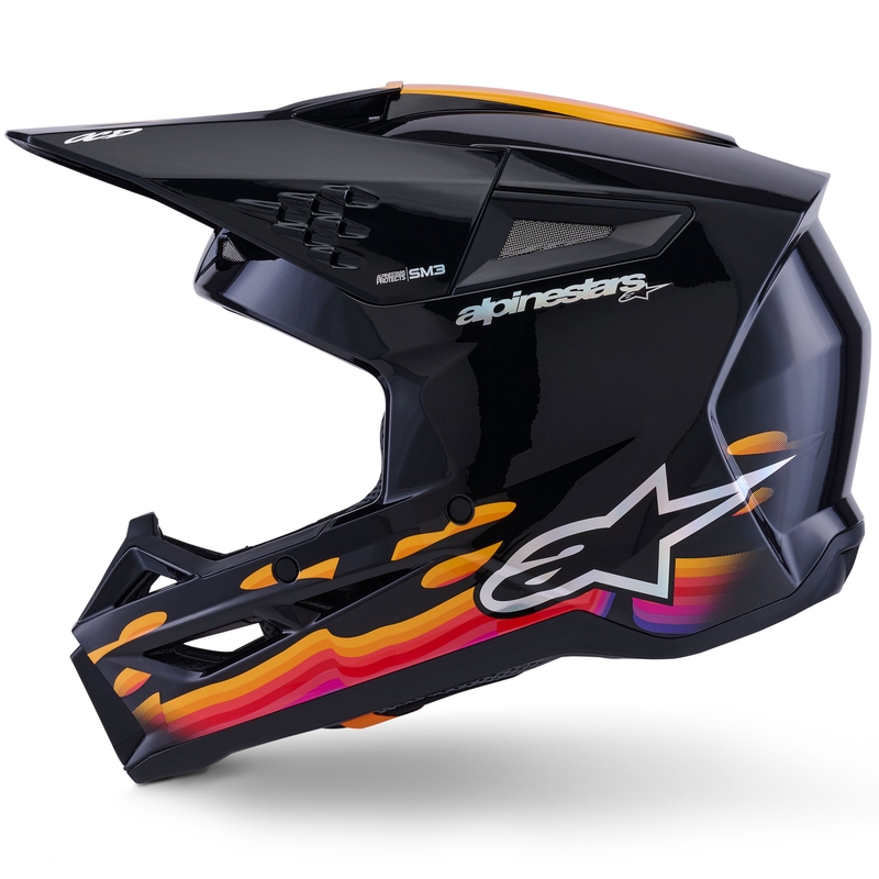 Casque de motocross Alpinestars S-M3 Force noir-jaune-rouge-blanc