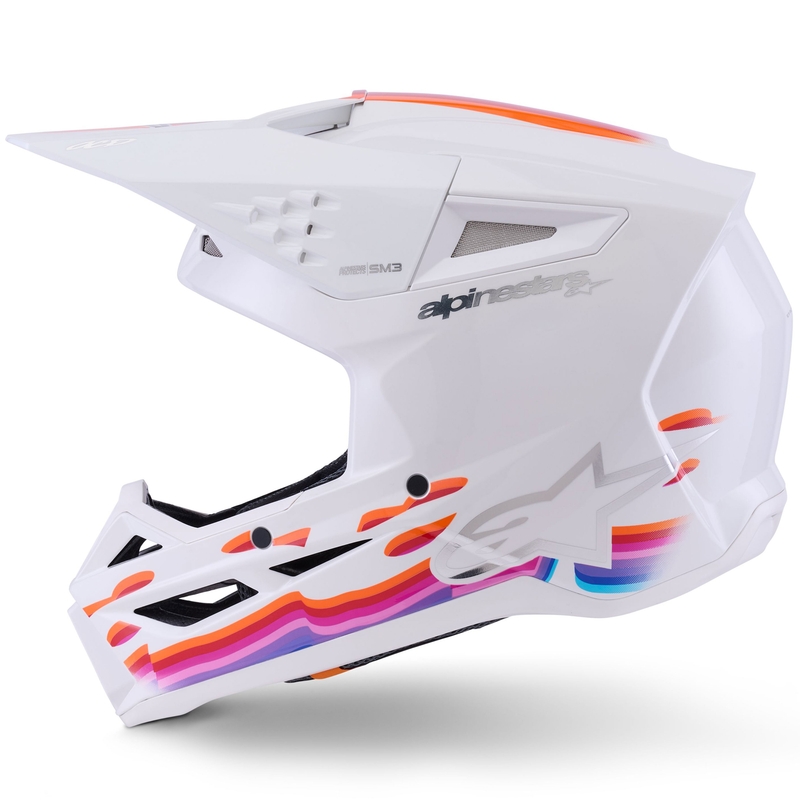 Casque de motocross Alpinestars S-M3 Force blanc-jaune-rose-violet