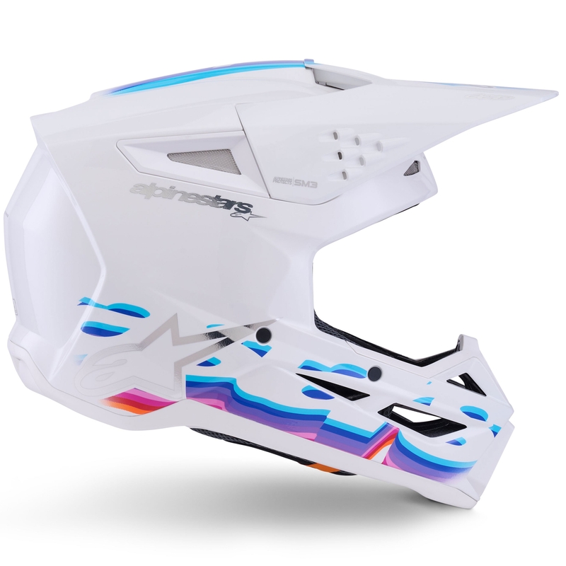 Casque de motocross Alpinestars S-M3 Force blanc-jaune-rose-violet