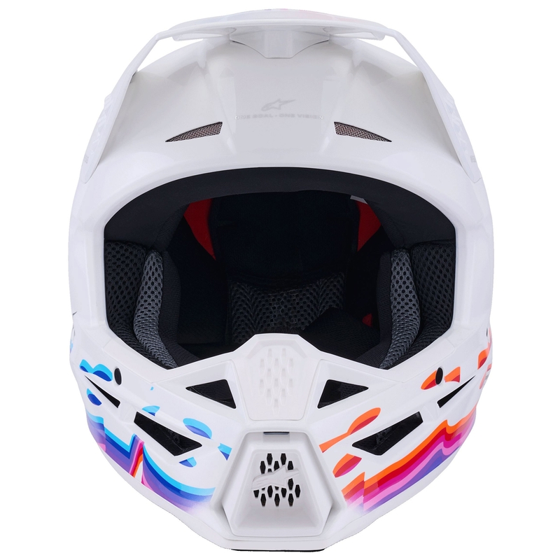 Casque de motocross Alpinestars S-M3 Force blanc-jaune-rose-violet