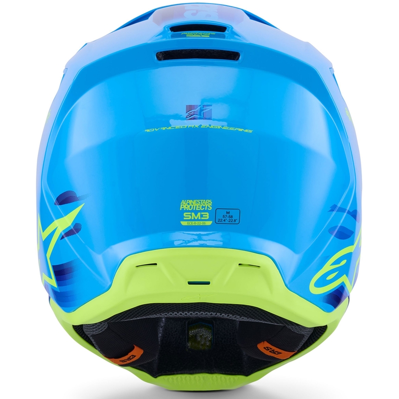 Casque de motocross Alpinestars S-M3 Force bleu-jaune fluo