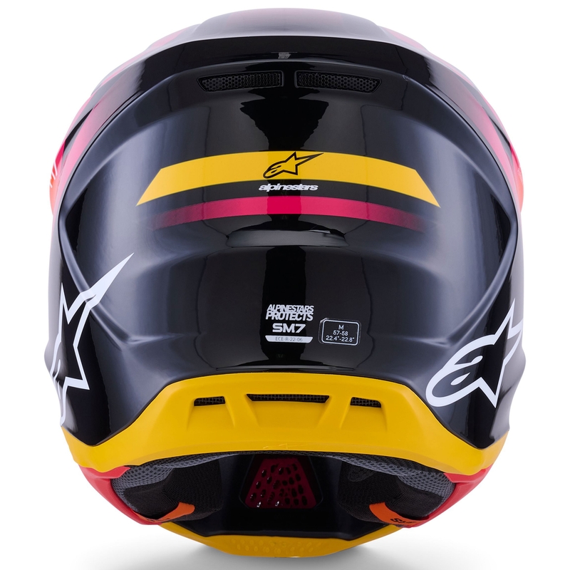 Casque de motocross Alpinestars SM7 Rise noir-jaune-rose fluo