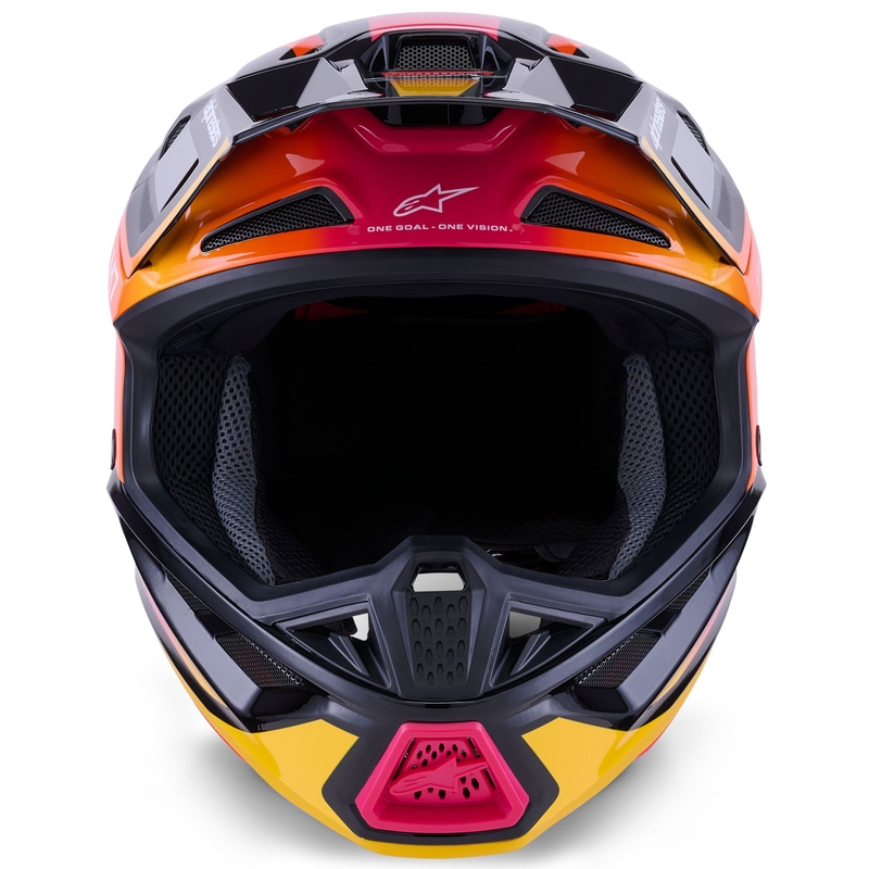 Casque de motocross Alpinestars SM7 Rise noir-jaune-rose fluo