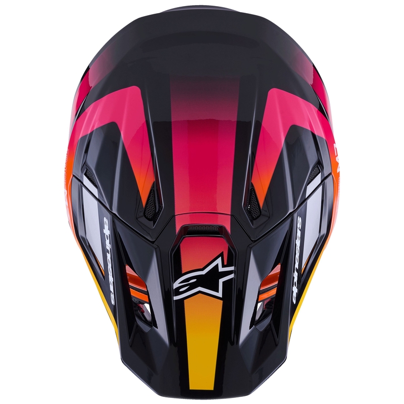 Casque de motocross Alpinestars SM7 Rise noir-jaune-rose fluo