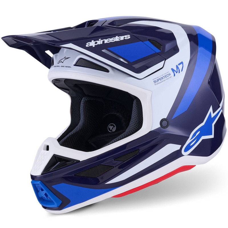 Casque de motocross Alpinestars SM7 Rise bleu-blanc