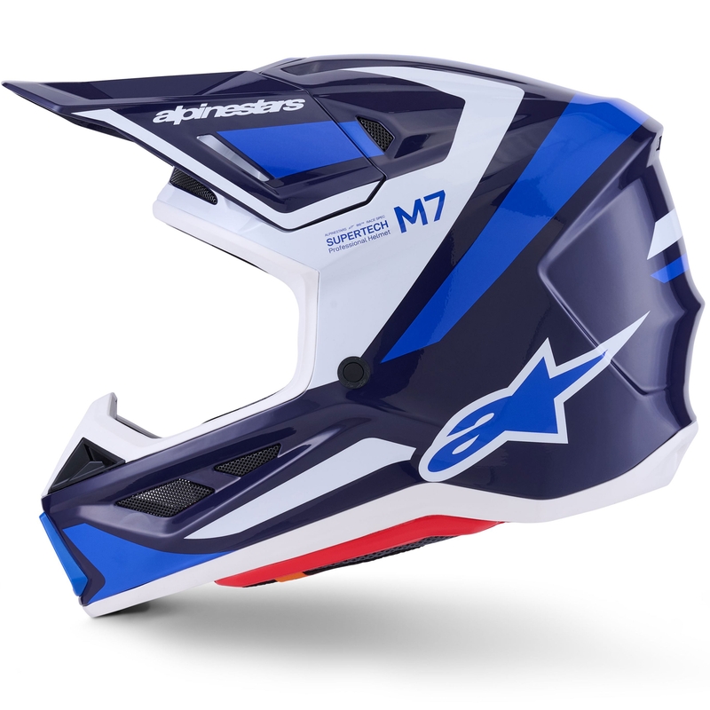 Casque de motocross Alpinestars SM7 Rise bleu-blanc