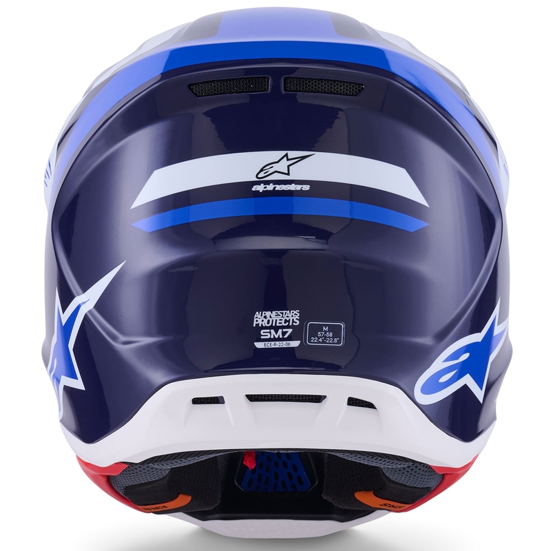 Casque de motocross Alpinestars SM7 Rise bleu-blanc