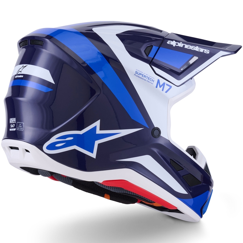 Casque de motocross Alpinestars SM7 Rise bleu-blanc