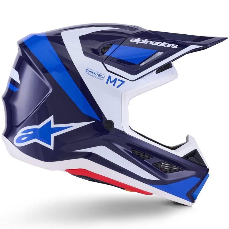 Casque de motocross Alpinestars SM7 Rise bleu-blanc