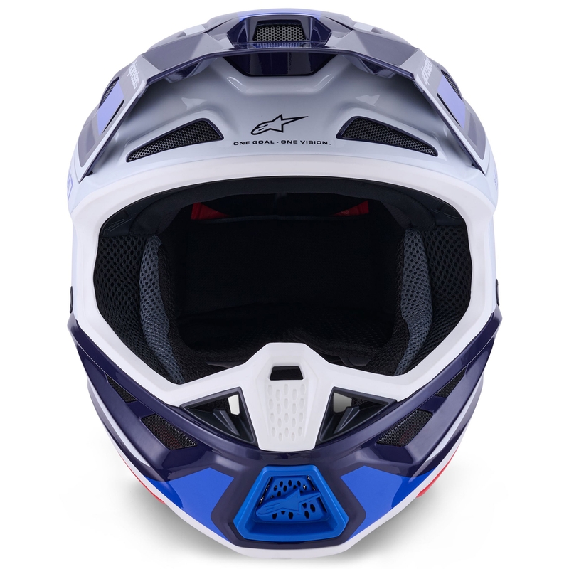 Casque de motocross Alpinestars SM7 Rise bleu-blanc