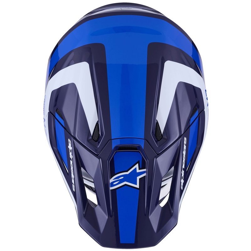 Casque de motocross Alpinestars SM7 Rise bleu-blanc