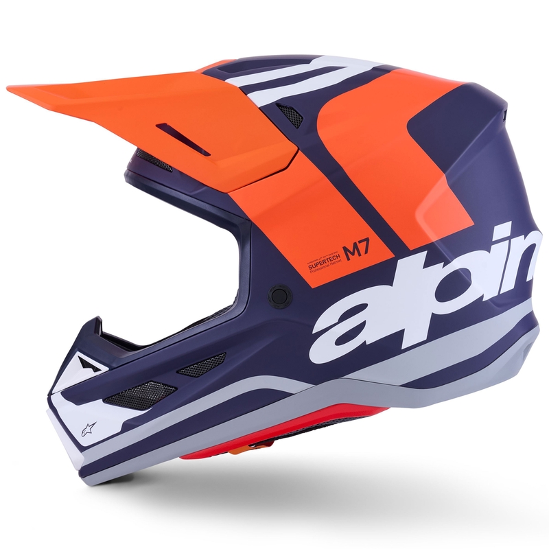 Casque de motocross Alpinestars SM7 Core orange-bleu-blanc mat