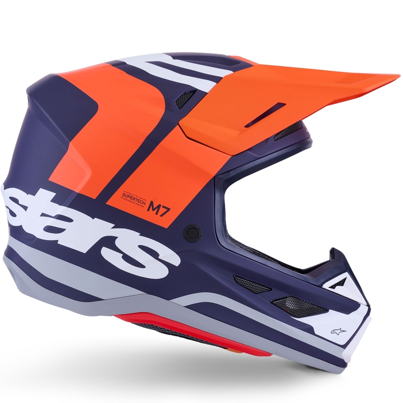 Casque de motocross Alpinestars SM7 Core orange-bleu-blanc mat