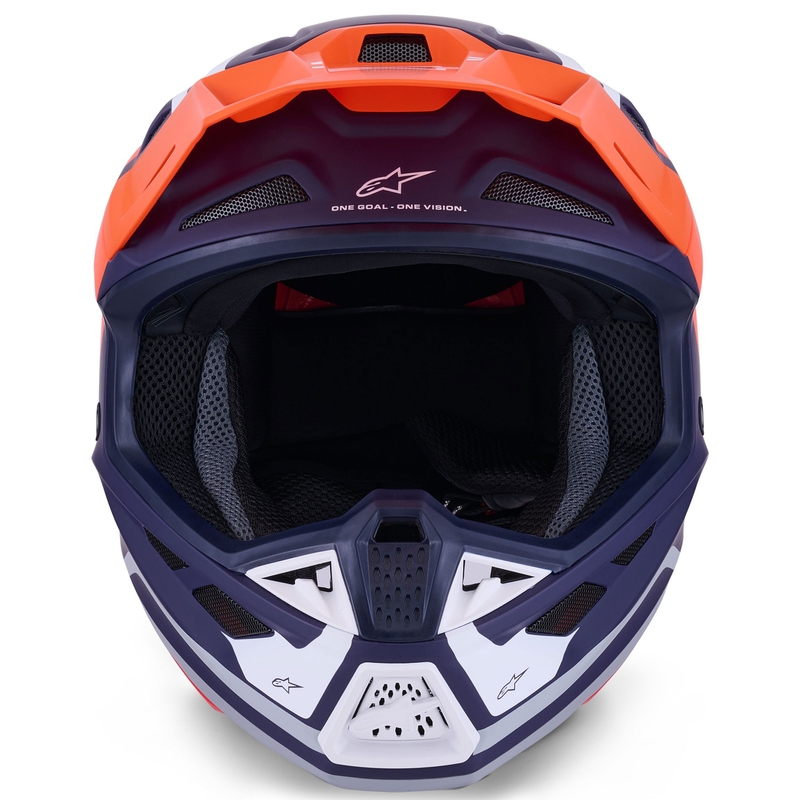Casque de motocross Alpinestars SM7 Core orange-bleu-blanc mat