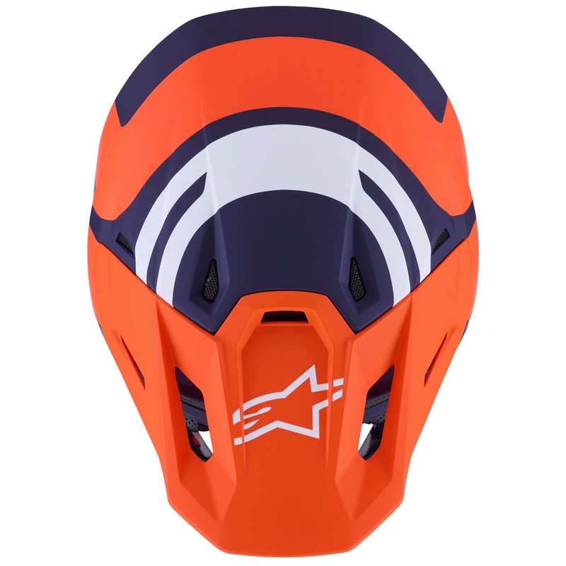 Casque de motocross Alpinestars SM7 Core orange-bleu-blanc mat