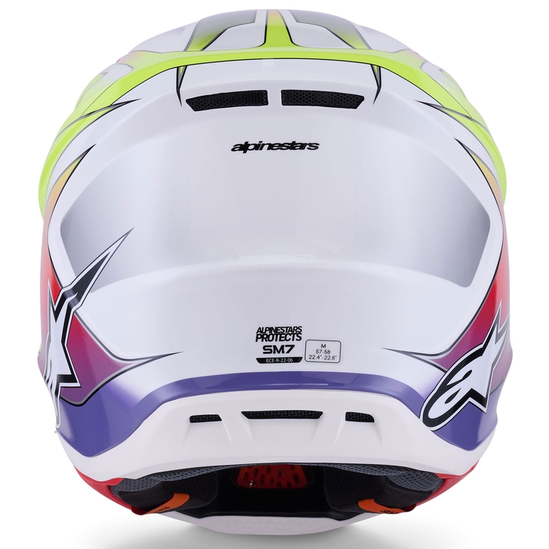 Casque de motocross Alpinestars SM7 Fuse blanc-jaune fluo-violet