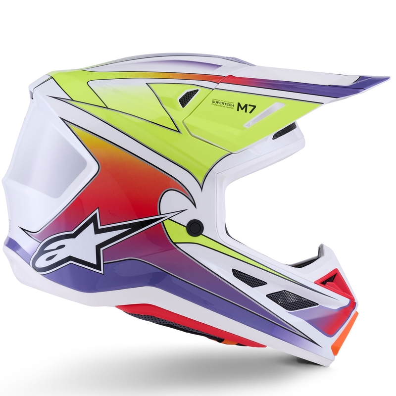 Casque de motocross Alpinestars SM7 Fuse blanc-jaune fluo-violet