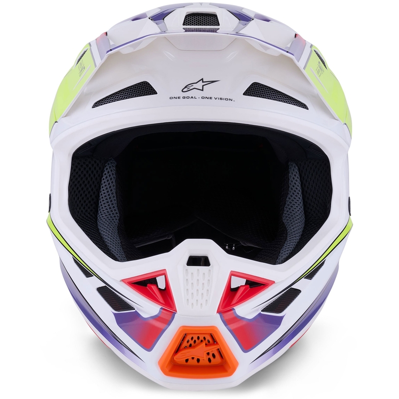 Casque de motocross Alpinestars SM7 Fuse blanc-jaune fluo-violet