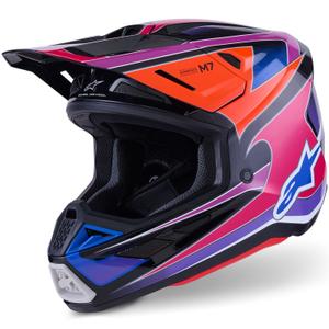 Casque de motocross Alpinestars SM7 Fuse bleu-violet-rose