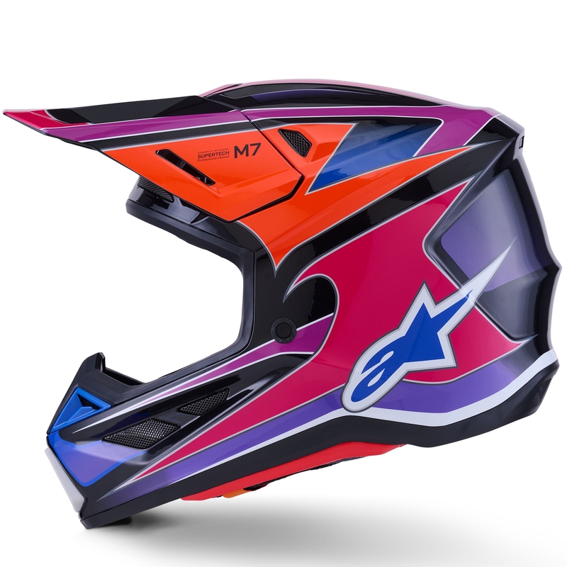 Casque de motocross Alpinestars SM7 Fuse bleu-violet-rose