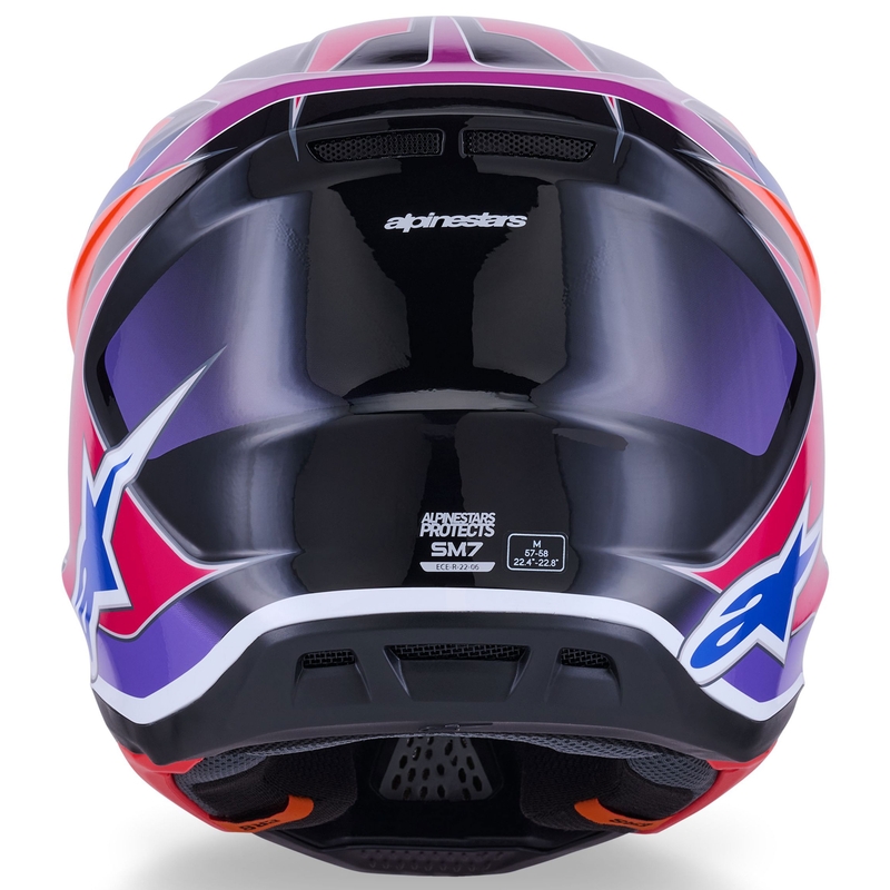 Casque de motocross Alpinestars SM7 Fuse bleu-violet-rose