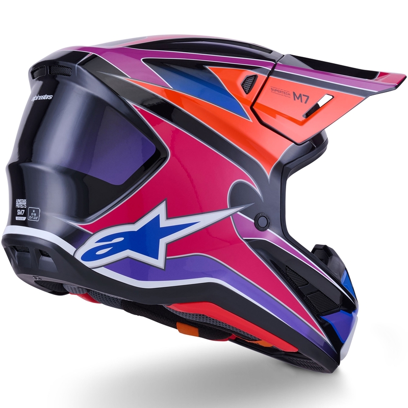 Casque de motocross Alpinestars SM7 Fuse bleu-violet-rose