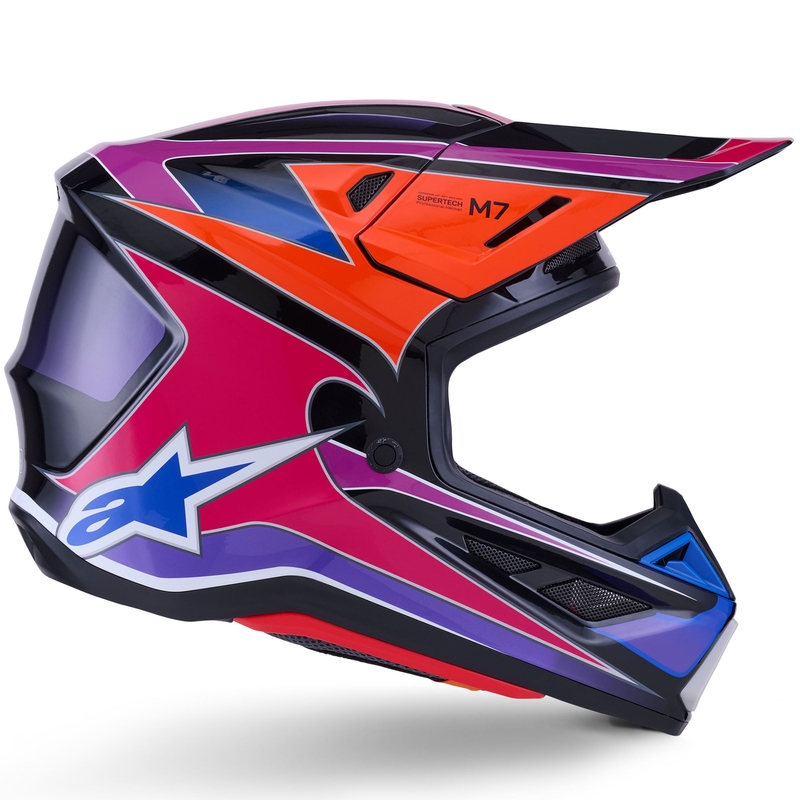 Casque de motocross Alpinestars SM7 Fuse bleu-violet-rose
