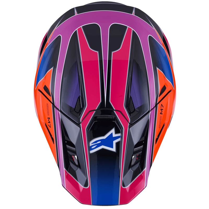 Casque de motocross Alpinestars SM7 Fuse bleu-violet-rose