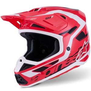 Casque de motocross Alpinestars SM7 Deed rouge-noir-blanc