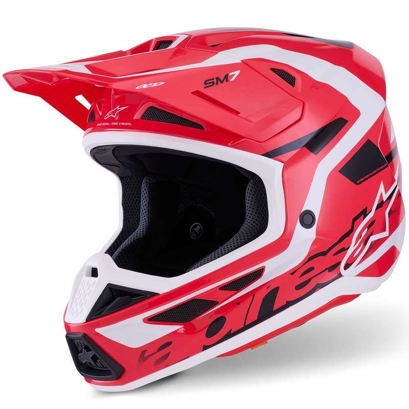Casque de motocross Alpinestars SM7 Deed rouge-noir-blanc
