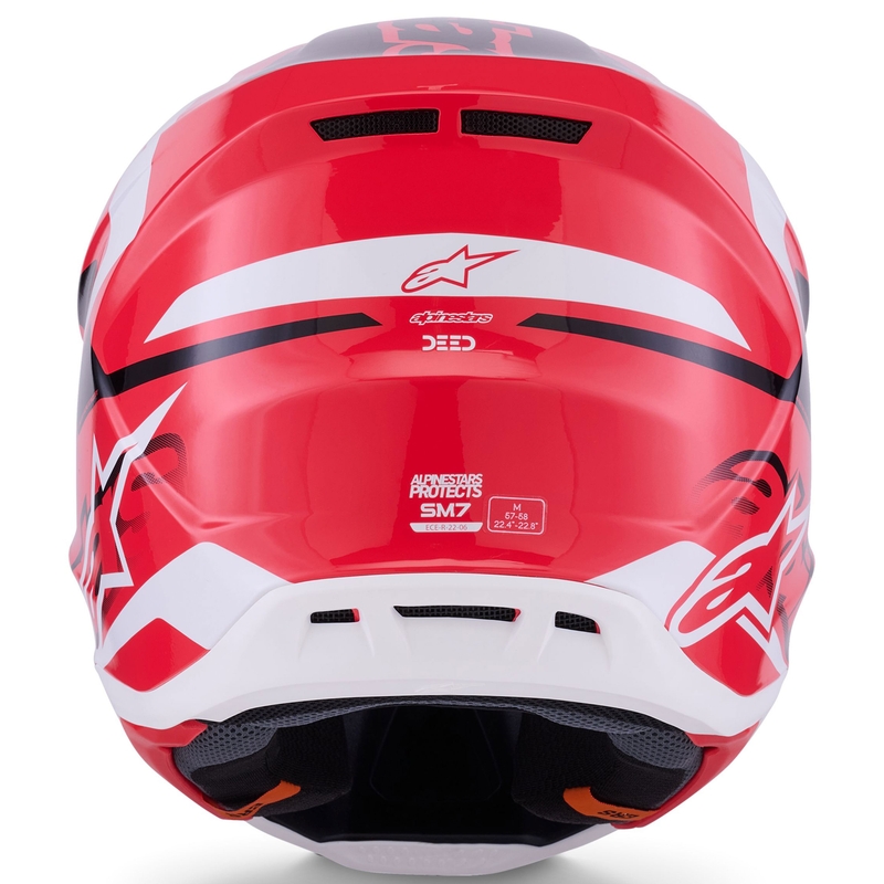 Casque de motocross Alpinestars SM7 Deed rouge-noir-blanc