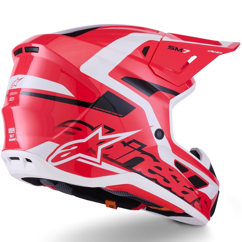 Casque de motocross Alpinestars SM7 Deed rouge-noir-blanc