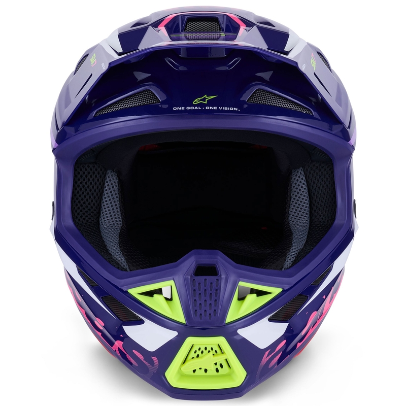 Casque de motocross Alpinestars SM7 Deed violet-rose-blanc-jaune fluo