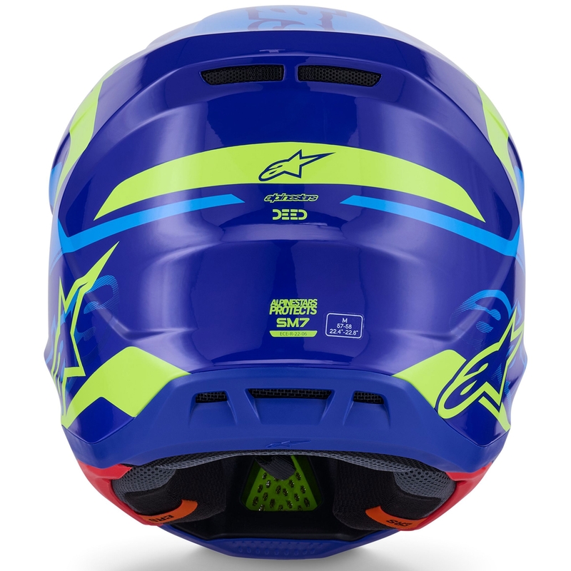 Casque de motocross Alpinestars SM7 Deed bleu-jaune fluo