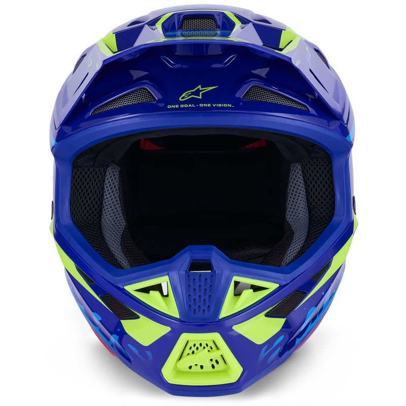Casque de motocross Alpinestars SM7 Deed bleu-jaune fluo