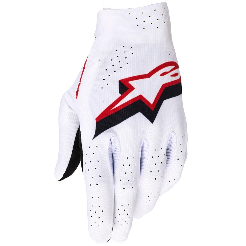 Gants de motocross Alpinestars Supertech MX blanc-noir-rouge