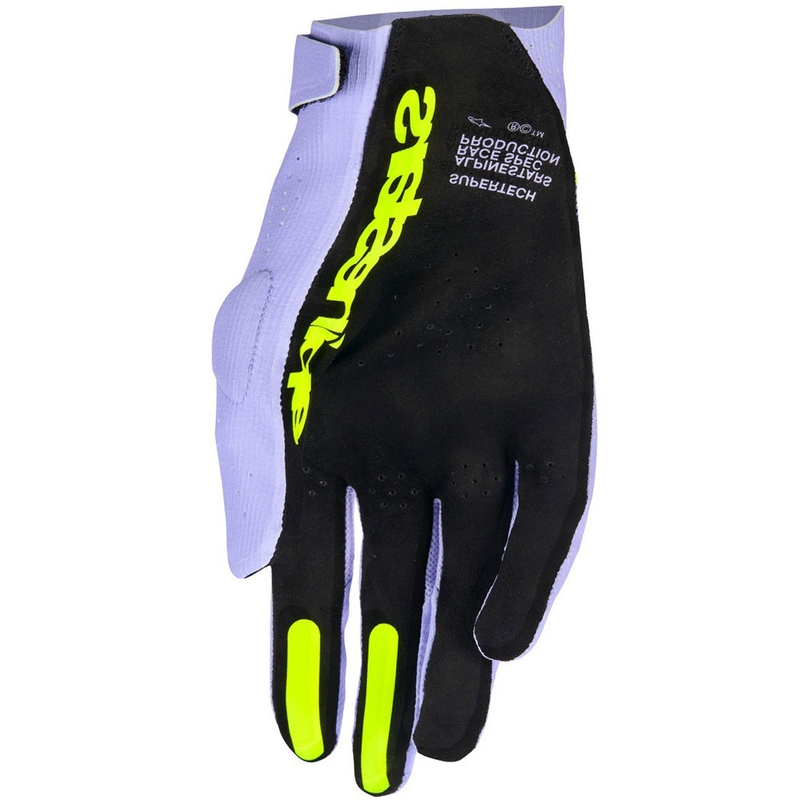 Gants de motocross Alpinestars Supertech MX lavande-violet-jaune
