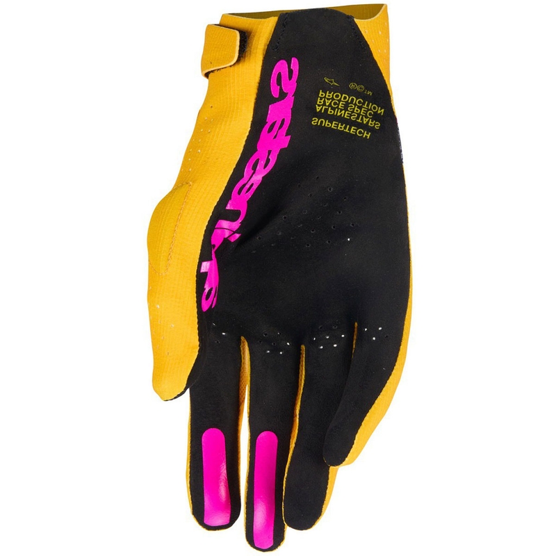 Gants de motocross Alpinestars Supertech MX or-noir-rose fluo