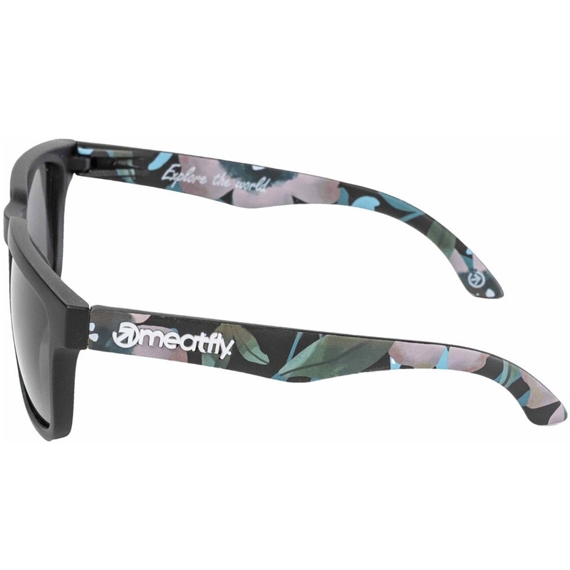 Lunettes de soleil Meatfly Memphis Pink Flowers noir-rose