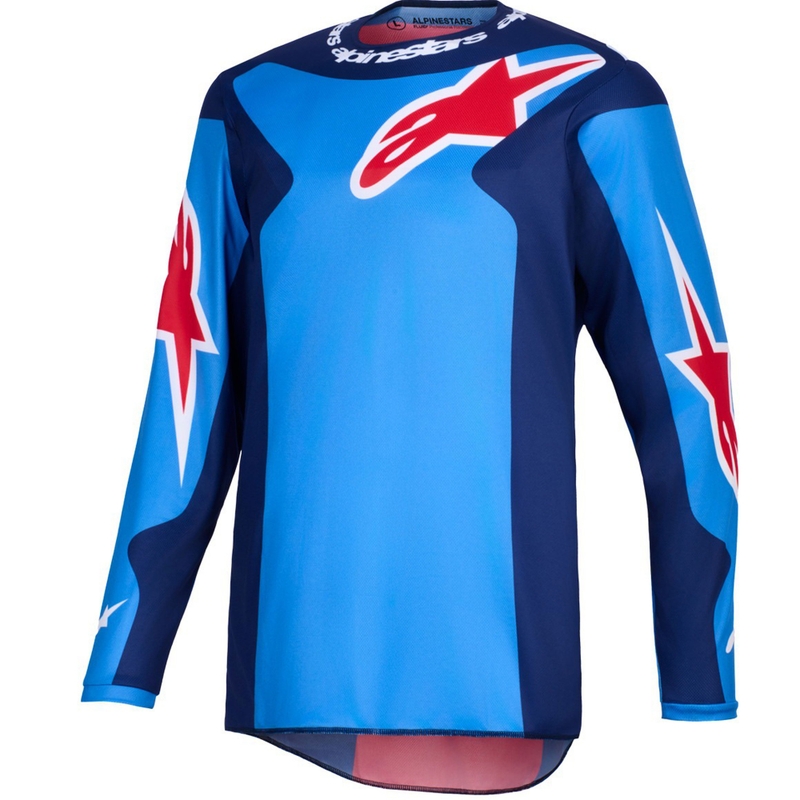 Maillot de motocross Alpinestars Fluid Grid bleu-rouge