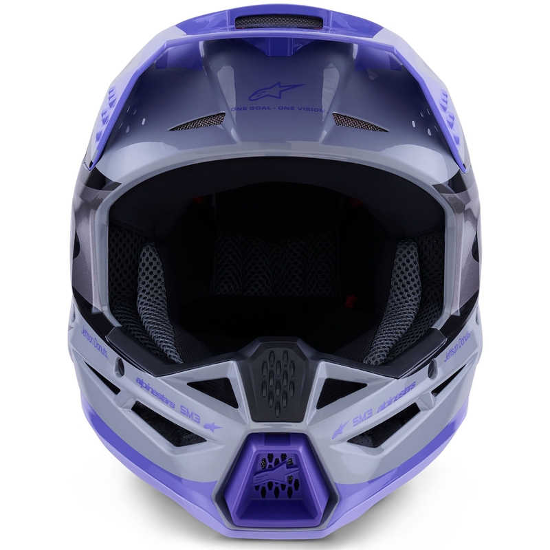 Casque de motocross Alpinestars S-M3 édition JETT LAWRENCE gris-violet-noir