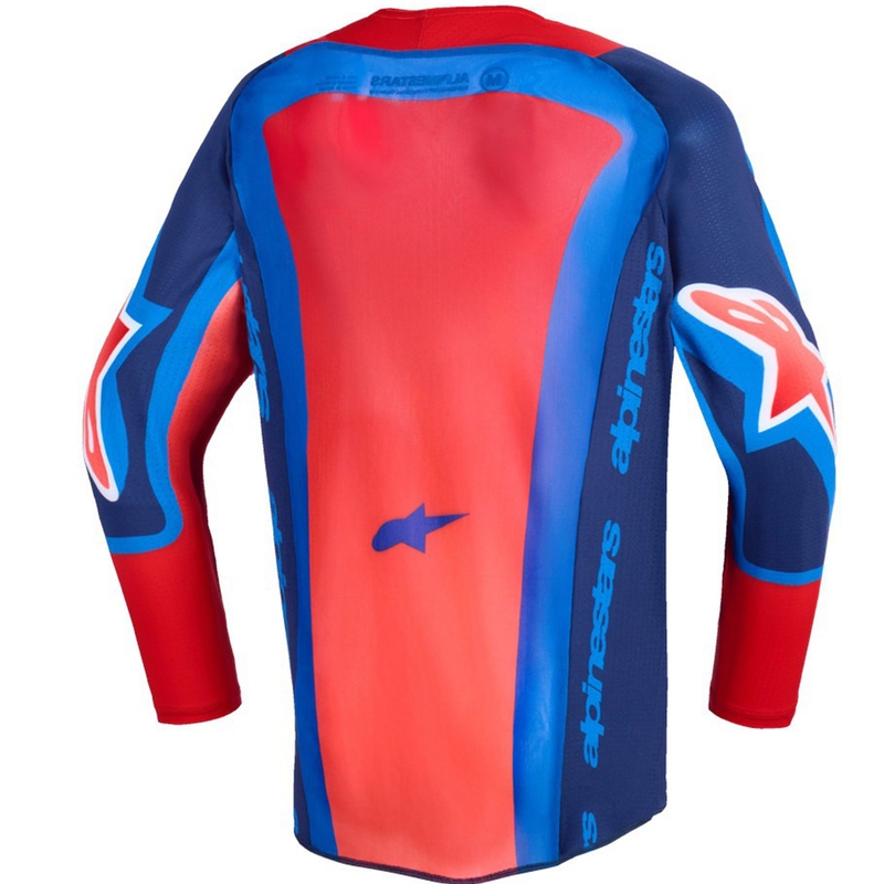 Maillot de motocross Alpinestars Supertech Vista Youth pour enfant, bleu foncé, corail et cobalt