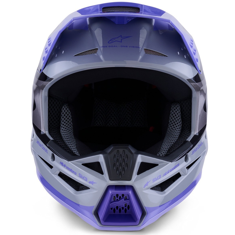 Casque de motocross pour enfant Alpinestars S-M3 JETT LAWRENCE édition gris-violet-noir