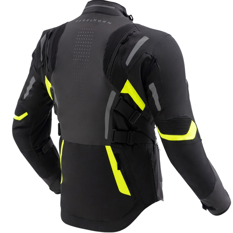 Veste moto Rebelhorn Hiker IV noir-anthracite-jaune fluo