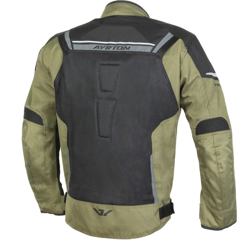 Veste de moto Ayrton Bullet II Flow vert foncé-gris-noir