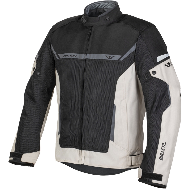 Veste de moto Ayrton Bullet II Flow crème-sable-gris-noir