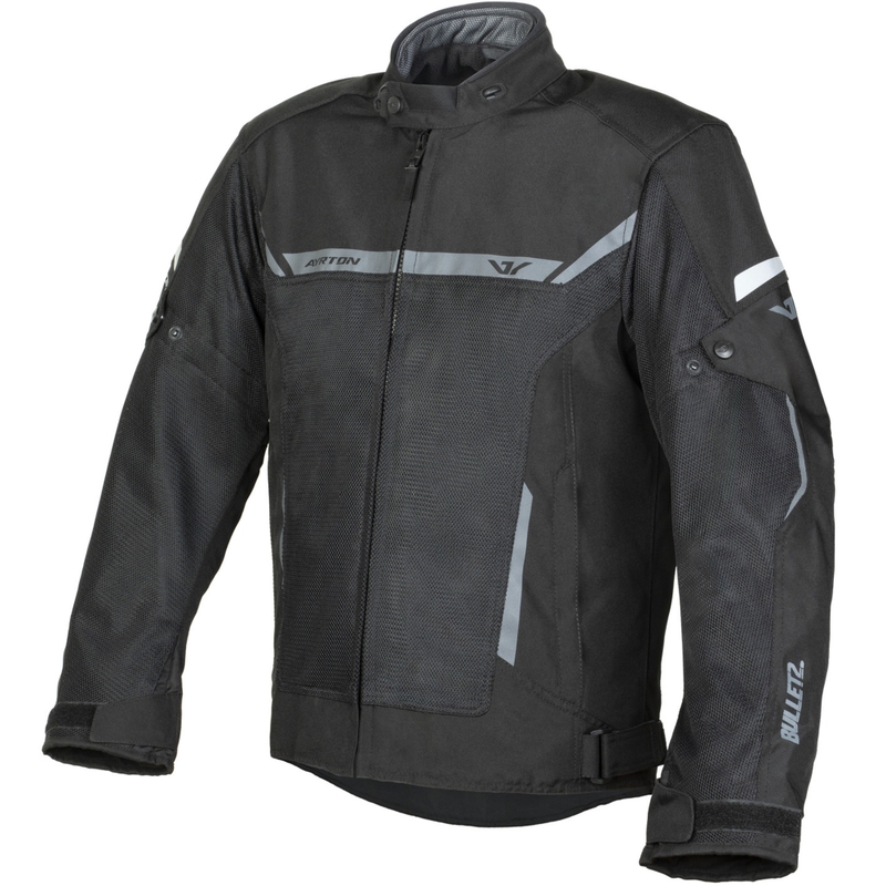 Veste de moto Ayrton Bullet II Flow noir-gris foncé