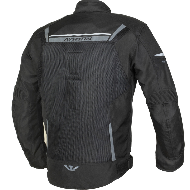 Veste de moto Ayrton Bullet II Flow noir-gris foncé