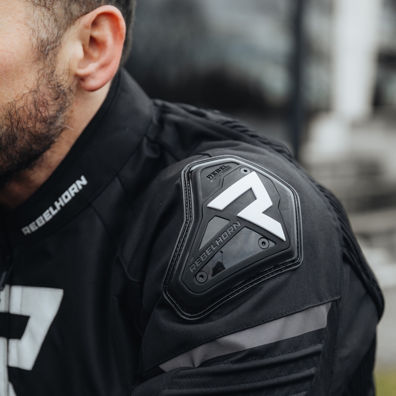 Veste de moto Rebelhorn Vandal noir-blanc