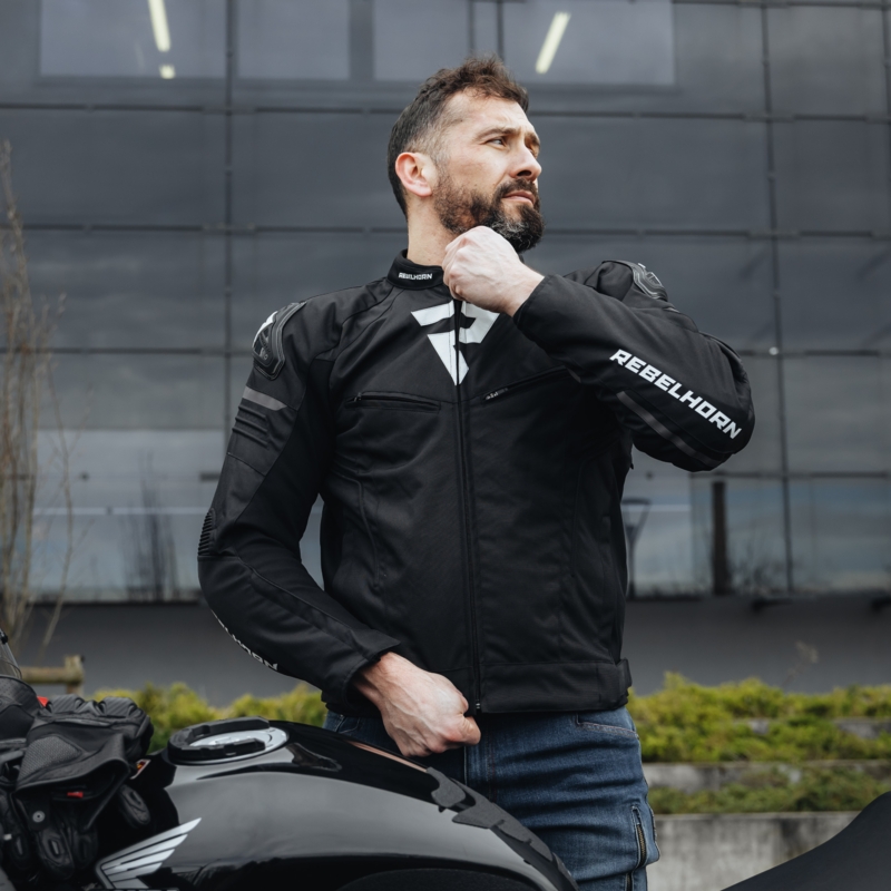 Veste de moto Rebelhorn Vandal noir-blanc